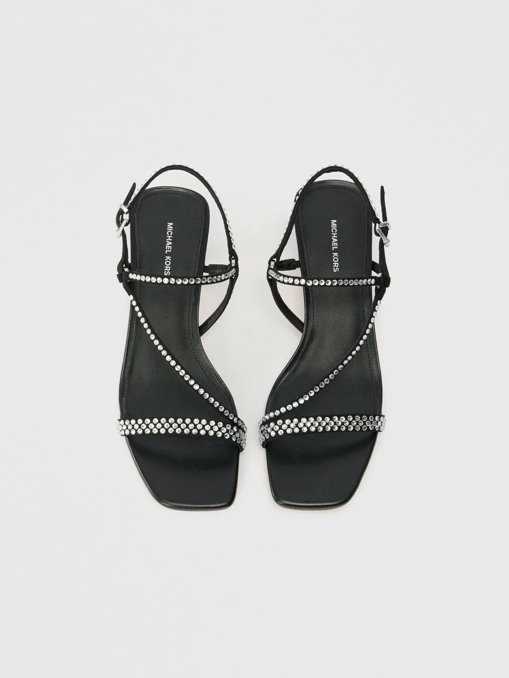 Michael Kors Selina Black Crystal-Embellished Slingback Sandals